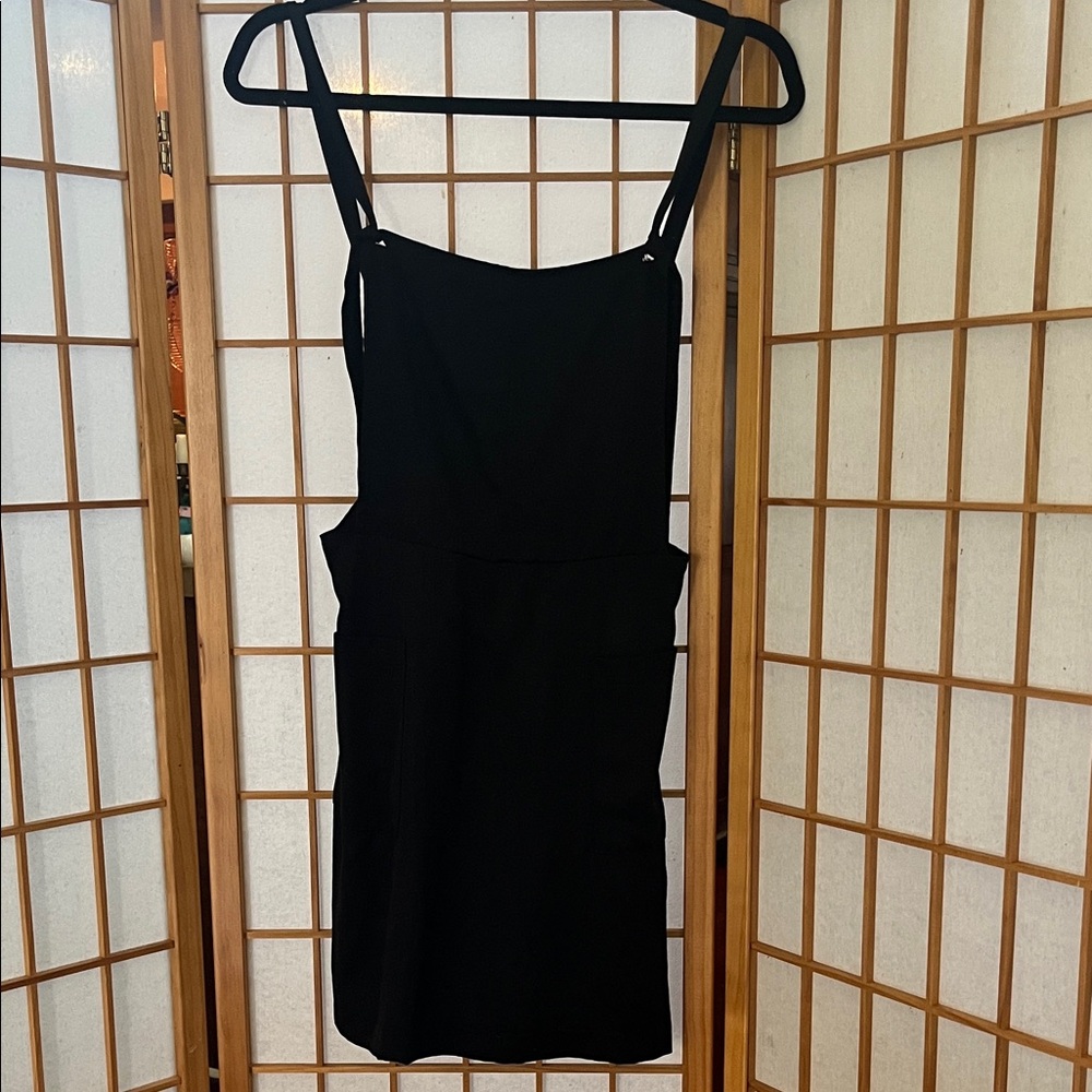 Whimsy + Row Black Strappy Adjustable Mini Dress